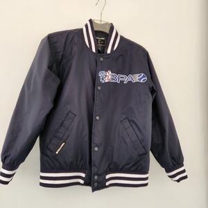 Holloway Youth Jacket with Navy and White Stripes Large